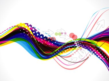 renkli dalga geçmiş ok ile