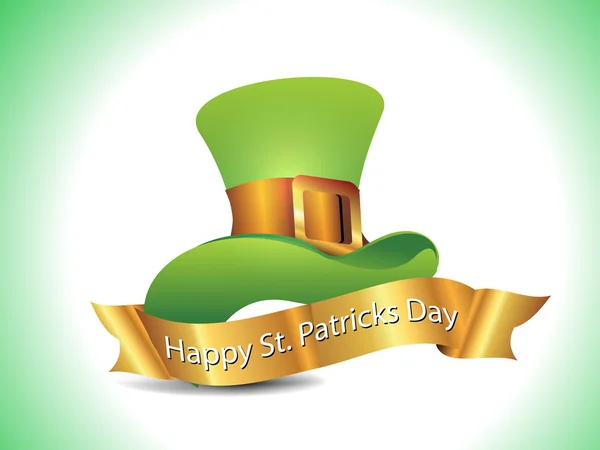 T st patrick sombrero con cinta dorada — Vector de stock