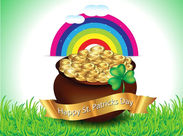 St patrick coin met gouden kom — Stockvector