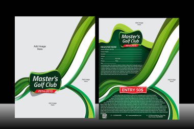 Dalga golf flyer şablonu
