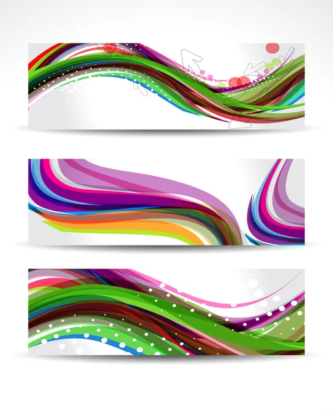 Colorful Wave Banner Set — Stock Vector