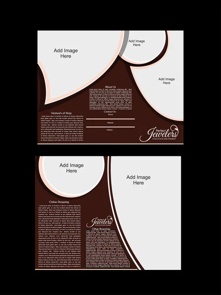 Tri Fold Jewelery Brochure Design — Stock Vector