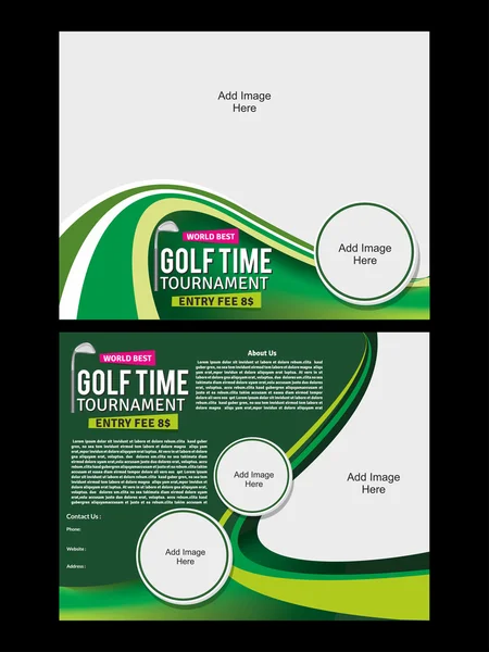 Modelo de panfleto de golfe — Vetor de Stock