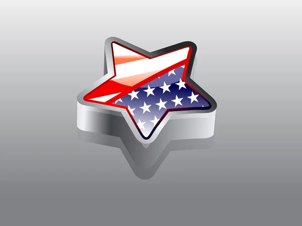 Bandera america 3d Star Shape — Vector de stock