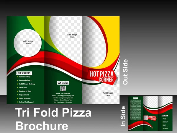 Modèle de brochure pizza tri fold — Image vectorielle