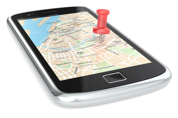 Navigation per Smartphone. — Stockfoto