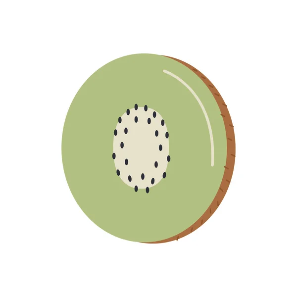 Fruta de baga Kiwi cortada. Fatia de kiwis tropicais. Ícone de doodle colorido simples. Ilustração vetorial. — Vetor de Stock