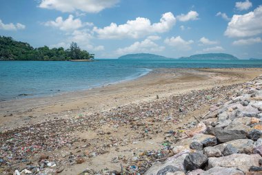 Kirlilik, kuru plastik, kaplar ve diğer atıklar okyanusları ve plajları kirletiyor.