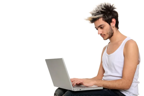 Young man with notebook — Stock Photo, Image