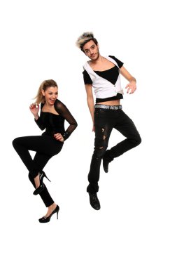 Genç şık çift eylem