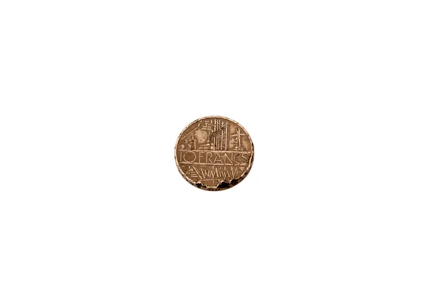 Old coin isolated on a white background — Stock Photo, Image