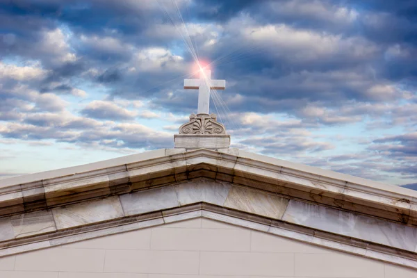 Top of old church against the sky — Stock Photo, Image