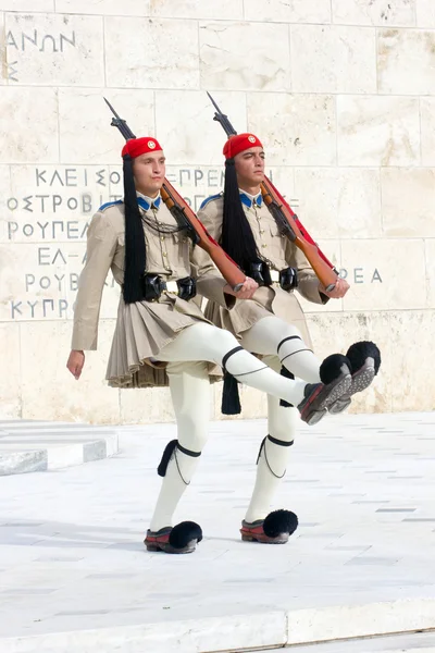 Guardas presidenciais em athens — Fotografia de Stock