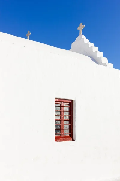 Iglesia tradicional blanca en Mykonos —  Fotos de Stock