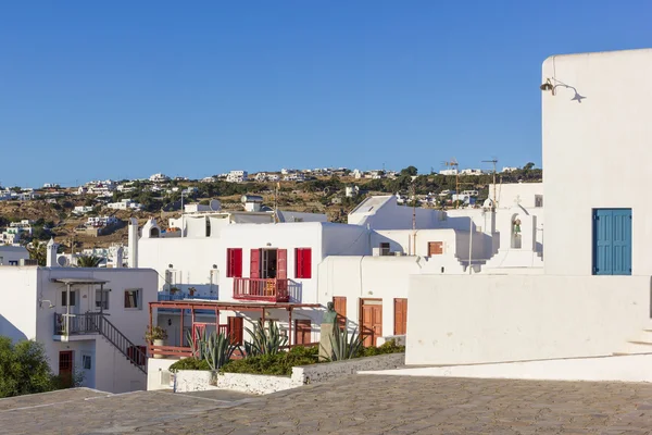 Weiße Häuser auf Mykonos — Stockfoto