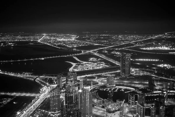 Dubai Eau Diciembre 2017 Ciudad Dubai Por Noche Vista Desde — Foto de Stock