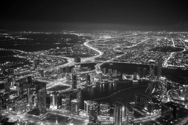 Dubai Eau Diciembre 2017 Ciudad Dubai Por Noche Vista Desde —  Fotos de Stock