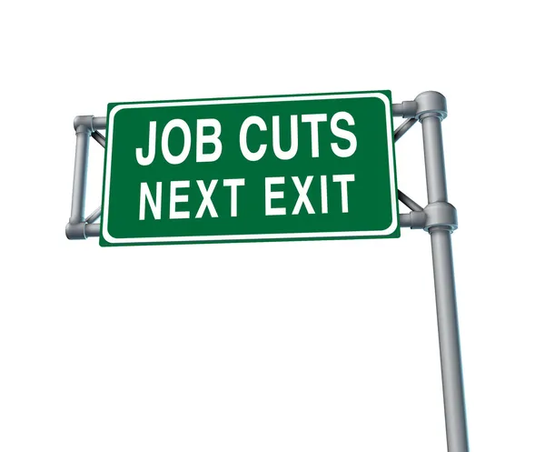 Job Cuts Highway Sign — Stock Photo, Image