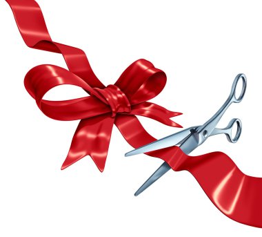 Bow And Ribbon Cutting clipart