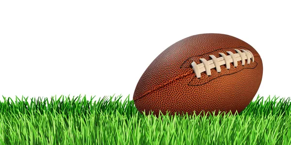 Football And Grass Isolated — Stock Photo, Image