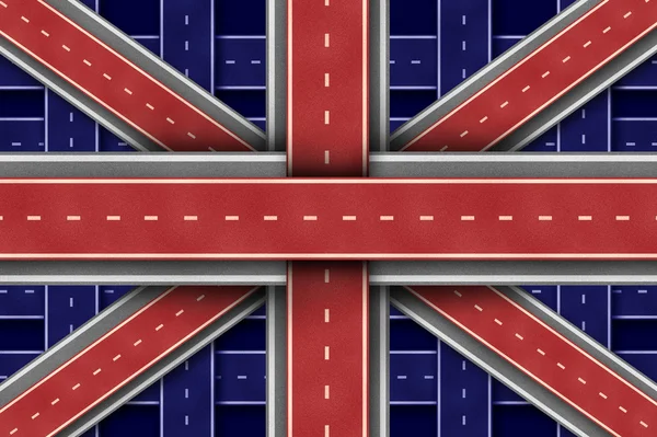 Great Britain Road Flag — Stock Photo, Image