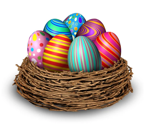 Huevos de Pascua Nido —  Fotos de Stock