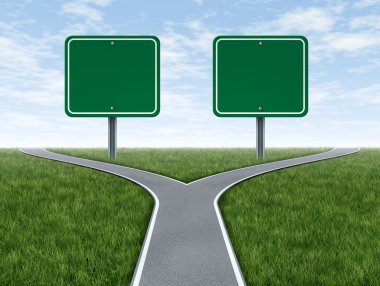 Cross Roads With Blank Signs clipart