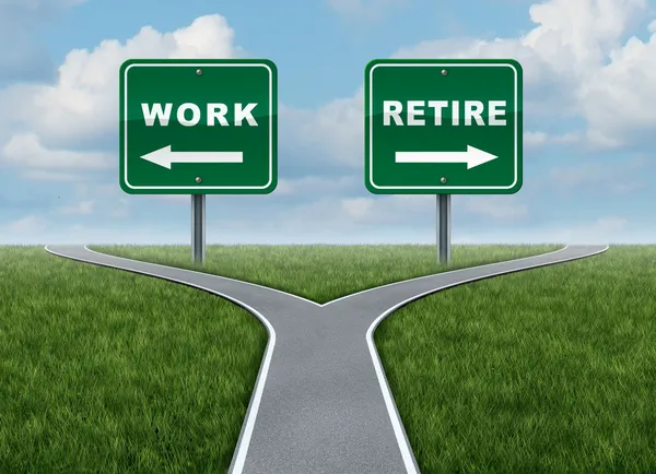 Pracy lub przejścia na emeryturę — Zdjęcie stockowe