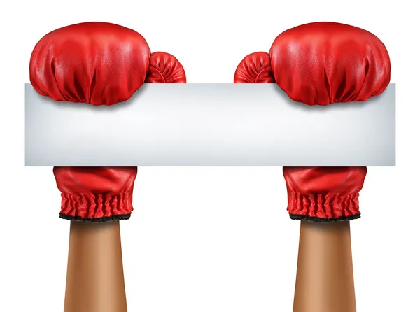 Boxing Gloves Blank Sign — Stock Photo, Image