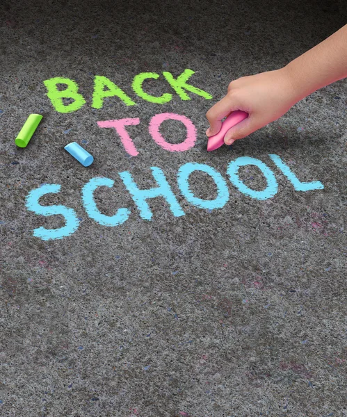 Volver a la escuela Sidewalk Chalk — Foto de Stock