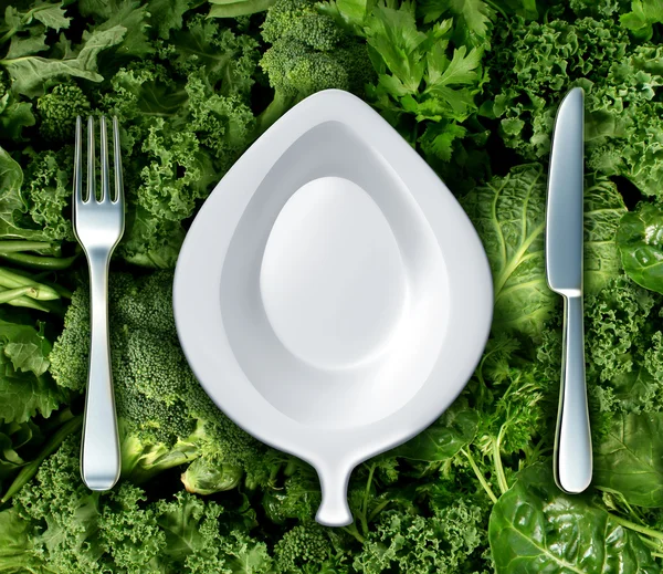 Groene groenten eten — Stockfoto