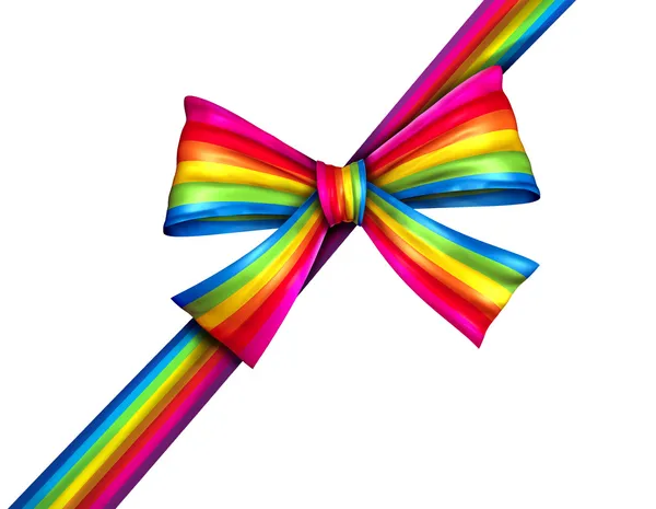 Rainbow Diagonal cadeau ruban arc — Photo