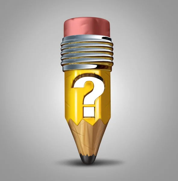 Pencil Question Mark — Stock Photo, Image