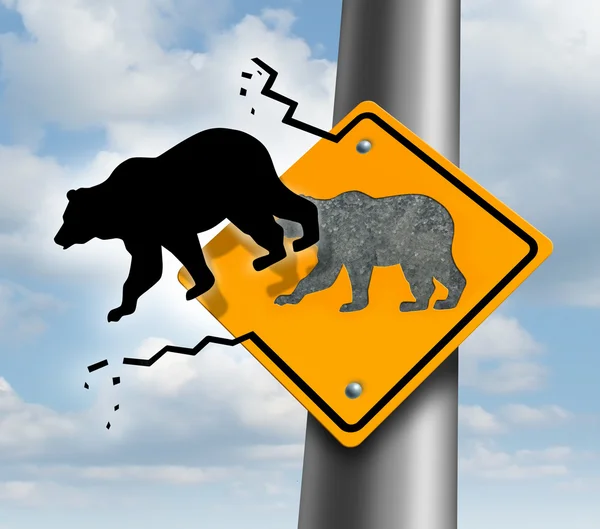 Björnen marknaden nedgång — Stockfoto