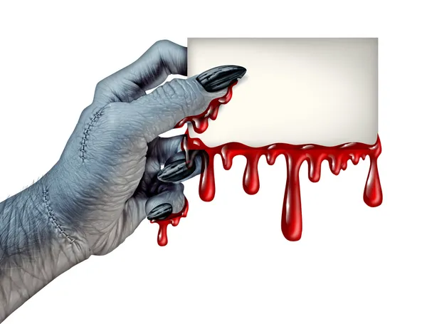 Tarjeta de sangre Zombie — Foto de Stock