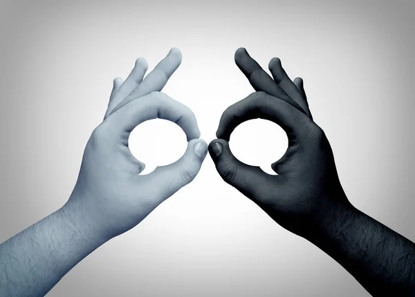 Social Debate Concept Argument Disagreement Concept Black White Hand Shaped — Stock Photo, Image