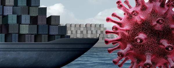 Supply Chain Pandemic Shipping Cargo Supply Chain Blocked Virus Infection — Stock Photo, Image