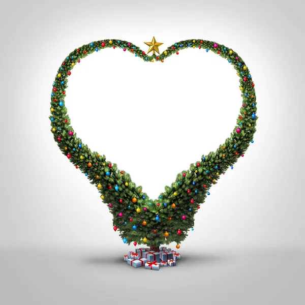 Noel Tatili Komik Bir Noel Ağacı Şeklinde Kalp Şeklinde Girdap — Stok fotoğraf