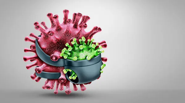 Virus Mutant Replicatie Nieuwe Variant Mutatie Concept Nieuwe Coronavirus Uitbraak — Stockfoto