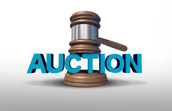 Auktionskonzept Und Auktionator Symbol Als Gebotsidee Oder Nachlassverkauf Symbol Mit — Stockfoto