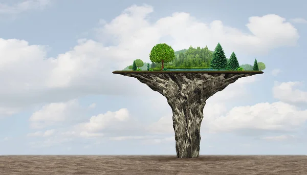 Oasis Metaphor Unaccesible Business Concept Green Paradise Inaccessible High Cliff — Fotografia de Stock