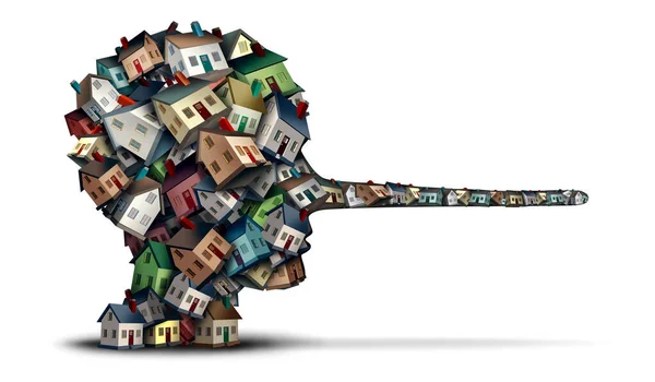 Símbolo Fraude Imobiliária Crime Habitação Conceito Hipoteca Ilegal Como Grupo — Fotografia de Stock