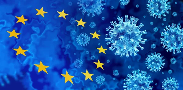 Virus Outbreak Europe European Union Covid Influenza Background Dangerous Flu — Foto de Stock