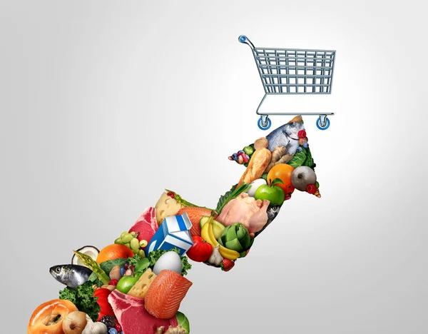 Grocery Inflation Rising Food Prices Surging Cost Supermarket Groceries Inflationary — Foto Stock