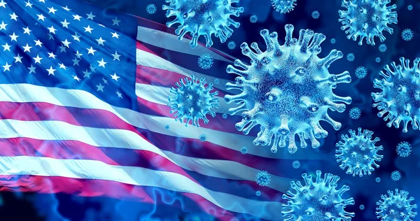 American Virus Outbreak United States Covid Influenza Background Dangerous Flu — Zdjęcie stockowe