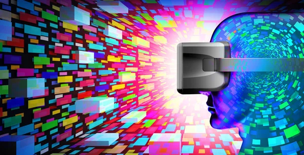 Metaverse Realidad Virtual Símbolo Streaming Futurista Internet Con Tecnología Entretenimiento —  Fotos de Stock