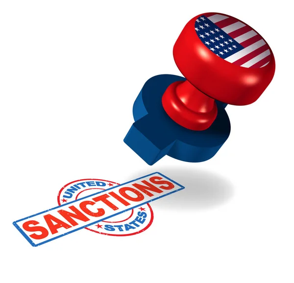 United States Sanctions Tariffs American Trade Tariff Stamp Mark Economic — Stock Photo, Image