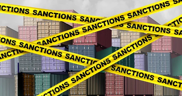 Economic Sanctions Government Restrictions Punitive Tariffs Financial Penalty Commercial Sanction — Stock Photo, Image