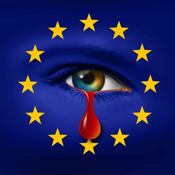 Європа Європейська Криза Трагічного Миру Сумний Геополітичний Конфлікт Між Україною — стокове фото