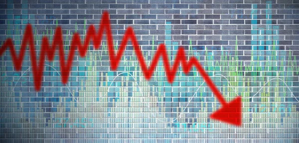 Makroekonomie Recese Ekonomika Koncepce Negativními Ukazateli Hospodářského Růstu Jako Finanční — Stock fotografie